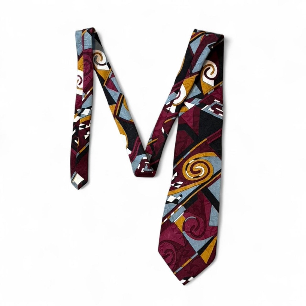 Vintage 90s Enrico Capucci RomeNew York Bold Multicolored Abstract Geometric Tie